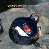 2 Pcs Dark Blue Ultra-Lightweight Collapsible Travel Basin - Waterproof Folding Bucket for Camping, Hiking & Outdoors (8.5L) - Top-Down View