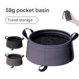 2 Pcs Dark Khaki Ultra-Lightweight Collapsible Travel Basin - Waterproof Folding Bucket for Camping, Hiking & Outdoors (8.5L) - Front View