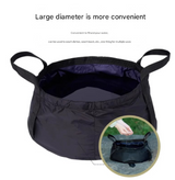 2 Pcs Dark Khaki Ultra-Lightweight Collapsible Travel Basin - Waterproof Folding Bucket for Camping, Hiking & Outdoors (8.5L) - Side View