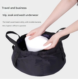 2 Pcs Dark Khaki Ultra-Lightweight Collapsible Travel Basin - Waterproof Folding Bucket for Camping, Hiking & Outdoors (8.5L)