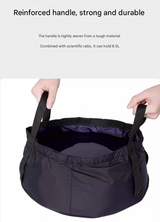2 Pcs Dark Khaki Ultra-Lightweight Collapsible Travel Basin - Waterproof Folding Bucket for Camping, Hiking & Outdoors (8.5L) - Rear View