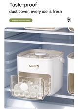 Blue Innovative Press-Release Ice Cube Maker - Dual Layer Trays & Storage Bin (48 Cubes) - Top-Down View