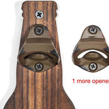 Brown Rustic Wooden Wall-Mounted Bottle Opener with Cap Catcher - Vintage Beer Opener for Bar & Kitchen - Side View