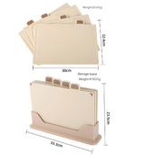 Beige 4-Piece Index Cutting Board Set with Ventilated Storage Stand - Food-Safe PP Kitchen Chopping Boards - Top-Down View