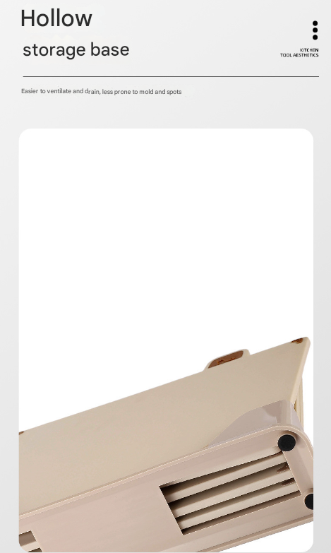 Beige 4-Piece Index Cutting Board Set with Ventilated Storage Stand - Food-Safe PP Kitchen Chopping
