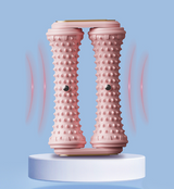 Pink Ergonomic Dual Foot Massage Roller - Deep Tissue Relief for Plantar Fasciitis, Arch Pain & Tired Feet - Side View