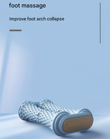 Blue Ergonomic Dual Foot Massage Roller - Deep Tissue Relief for Plantar Fasciitis, Arch Pain & Tired Feet - Rear View