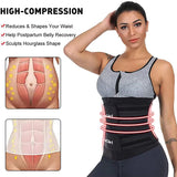 Size XXL Black Womens Sweat-Enhancing Waist Trainer Belt - Dual Strap Zipper Tummy Control Cincher for Workout & Postpartum Shaping - Close-Up Angle