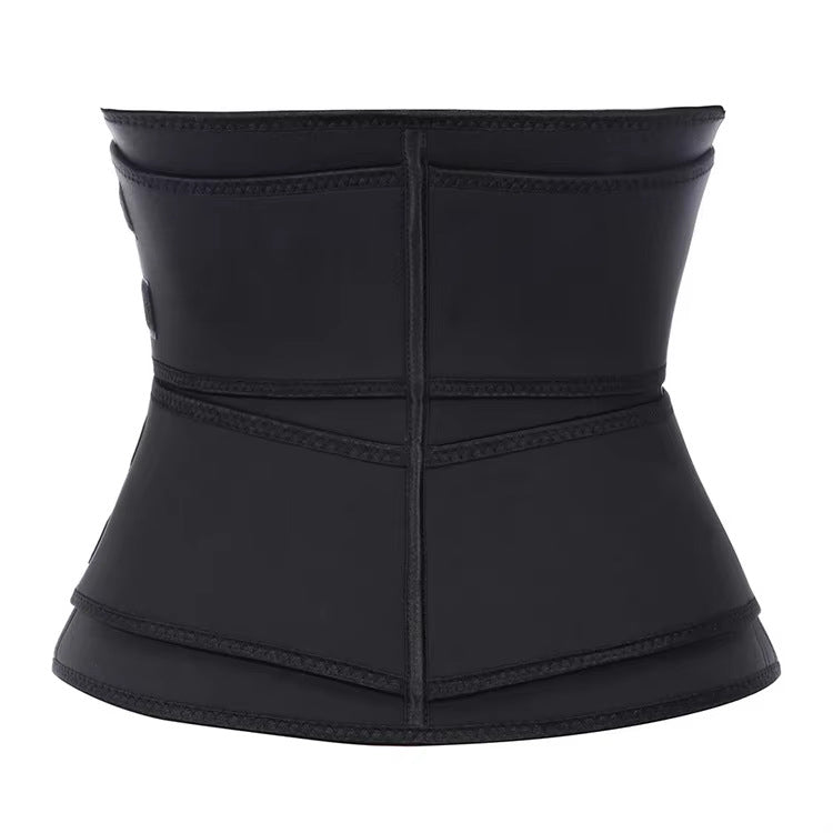 Size 4XL Black Womens Sweat-Enhancing Waist Trainer Belt - Dual Strap Zipper Tummy Control Cincher for Workout & Postpartum Shaping