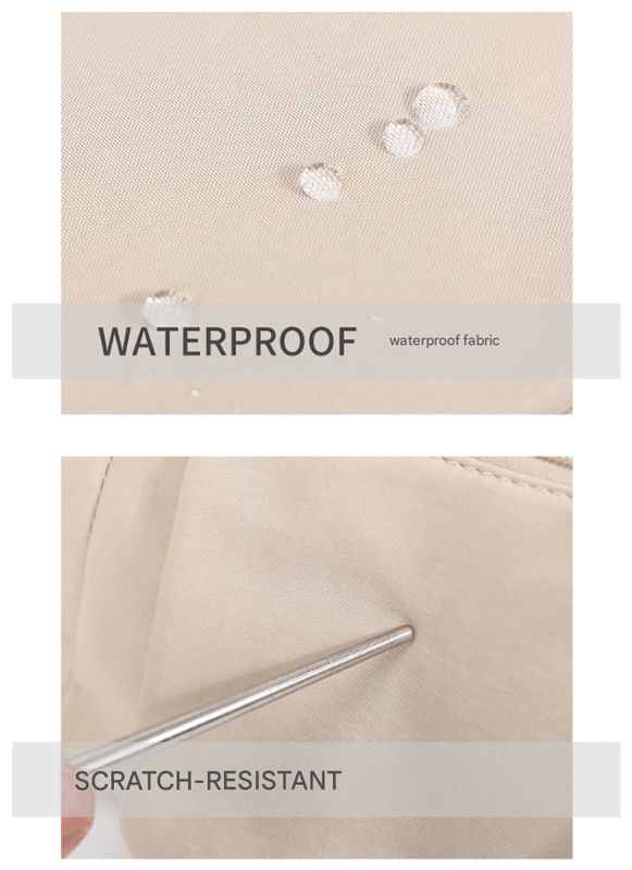 Beige Chic Lightweight Multi-Pocket Oxford Crossbody Bag - Waterproof Retro Shoulder Bag for Women