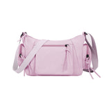 Pink Chic Lightweight Multi-Pocket Oxford Crossbody Bag - Waterproof Retro Shoulder Bag for Women