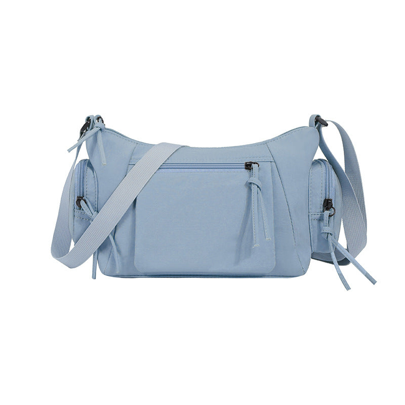Blue Chic Lightweight Multi-Pocket Oxford Crossbody Bag - Waterproof Retro Shoulder Bag for Women