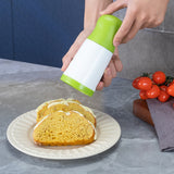 2 Pcs Green and White Manual Rotary Herb Grinder & Spice Mill - Effortless Mincing with Stainless Steel Blades for Fresh Herbs, Garlic & Spices - Rear View