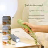 Green Adorable Crocodile Silicone LED Flashlight for Kids - USB Rechargeable, Dimmable Brightness, Portable Night Light - Side View
