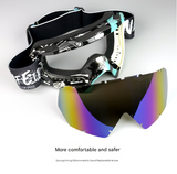 Cyan Frame and Transparent Sheet Versatile Sports Goggles - Windproof UV Protection for Skiing, Motorcycle, Cycling & Outdoor Adventures - Top-Down View