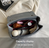 White Chic Quilted Crossbody Bag for Women - PU Leather Diamond Pattern Chain Strap Shoulder Purse with Elegant Clasp - Rear View