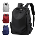 Black Modern Anti-Theft Laptop Backpack with USB Charging Port - Water-Repellent Travel & Business Bag for 15.6 Inch Laptops - Front View