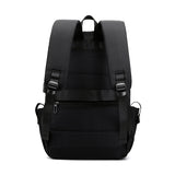 Black Modern Anti-Theft Laptop Backpack with USB Charging Port - Water-Repellent Travel & Business Bag for 15.6 Inch Laptops - Top-Down View