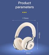 Beige Premium Wireless ANC Headphones - Bluetooth 5.4, 32H Playtime, Foldable Over-Ear Design, Comfort Earpads for Travel & Gaming - Close-Up Angle
