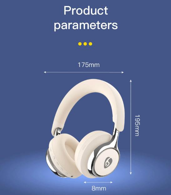 Blue Premium Wireless ANC Headphones - Bluetooth 5.4, 32H Playtime, Foldable Over-Ear Design, Comfort Earpads for Travel & Gaming