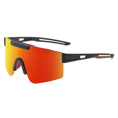 Orange Lenses With Black Temples Ultra-Light Polarized Sports Sunglasses - Wraparound Shield Design for Cycling & Outdoor Performance