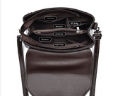Black Elegant Women's PU Leather Top Handle Satchel - Versatile Crossbody Bag with Classic Clasp & Braided Detail - 45-Degree Angle