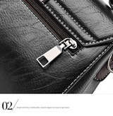 Brown Elegant Women's PU Leather Top Handle Satchel - Versatile Crossbody Bag with Classic Clasp & Braided Detail - Close-Up Angle