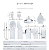 Grey Portable Pet Dog Water Bottle 550ml - Foldable Food-Grade Silicone Travel Drinker with Leak-Proof Dispenser - Side View