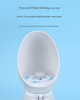 Grey Portable Pet Dog Water Bottle 550ml - Foldable Food-Grade Silicone Travel Drinker with Leak-Proof Dispenser - 45-Degree Angle