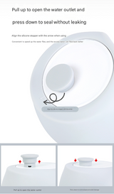 Pink Portable Pet Dog Water Bottle 550ml - Foldable Food-Grade Silicone Travel Drinker with Leak-Proof Dispenser - Top-Down View