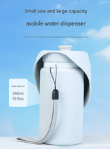 Pink Portable Pet Dog Water Bottle 550ml - Foldable Food-Grade Silicone Travel Drinker with Leak-Proof Dispenser - Rear View