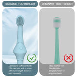 6 x Silicone Pet Toothbrush (3 Fish shape and 3 Bone shape) Green Gentle Food-Grade Silicone Pet Toothbrush - Promotes Healthy Teeth & Gums for Dogs & Cats - Rear View