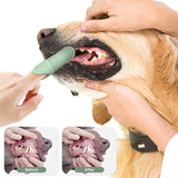 4 Pcs Blue Soft Silicone Pet Finger Toothbrush - Gentle Dental Care for Dogs & Cats, Tartar & Plaque Remover - Side View