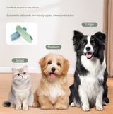 4 Pcs Green Soft Silicone Pet Finger Toothbrush - Gentle Dental Care for Dogs & Cats, Tartar & Plaque Remover - Front View