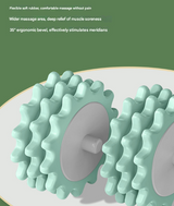 Green and White Adjustable 3D Leg & Body Roller Massager - Deep Tissue Muscle Relief for Thighs, Calves, Arms - Fascia & Cellulite Tool with Detachable Handles - 45-Degree Angle