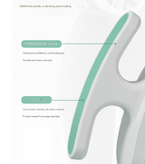 Green and White Adjustable 3D Leg & Body Roller Massager - Deep Tissue Muscle Relief for Thighs, Calves, Arms - Fascia & Cellulite Tool with Detachable Handles - Close-Up Angle