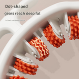 Orange and White Adjustable 3D Leg & Body Roller Massager - Deep Tissue Muscle Relief for Thighs, Calves, Arms - Fascia & Cellulite Tool with Detachable Handles - Side View