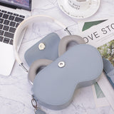 Black Chic PU Leather Crossbody Storage Bag for Apple AirPods Max - Protective Case with Ruched Fabric Strap & Top Handle - Top-Down View