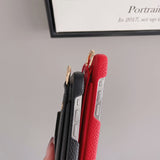 Red Chic PU Leather Crossbody Wallet Case for iPhone 16 - Card Holder with Detachable Strap & Finger Ring Grip - Top-Down View