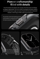 Black TPU Strap 2-in-1 Smartwatch with Built-in Earbuds - 2.01 HD Touchscreen, Bluetooth Calls, Health Monitor, Long Battery Life
