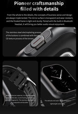 Silver Steel Belt 2-in-1 Smartwatch with Built-in Earbuds - 2.01 HD Touchscreen - Close-Up Angle