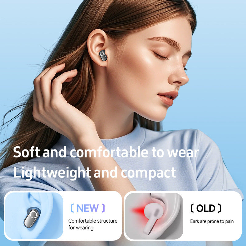 Black Feather-Light TWS Earbuds - Bluetooth 5.4, Hi-Fi Sound, LED Display Case, 60H+ Playtime, Touch Control