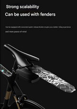 Khaki Compact Bike Saddle Bag - Quick-Release Water-Resistant Tail Pouch with Reflective Accents - Rear View