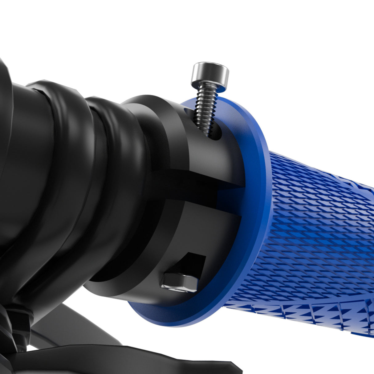 Black Ergonomic Lock-On Bike Grips - Anti-Slip TPR Rubber, Alloy Rings & Plugs for MTB & Commuter Bikes