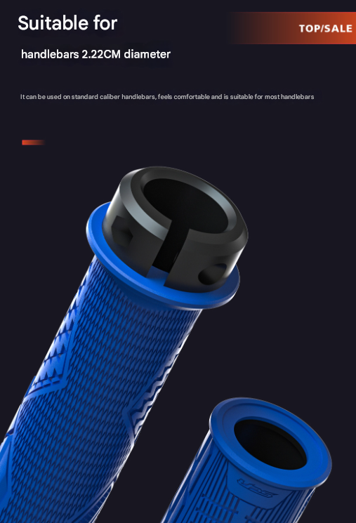 Black Ergonomic Lock-On Bike Grips - Anti-Slip TPR Rubber, Alloy Rings & Plugs for MTB & Commuter Bikes