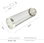 2 Pcs Size L Silver Rolling Stainless Steel BBQ Grill Basket - Cylindrical Grilling Cage for Veggies, Meats &