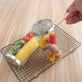 Silver 2-Piece Rolling Stainless Steel BBQ Grill Basket Set (Small & Large) - 304 Food-Grade Grilling Cages with Hooks - Front View