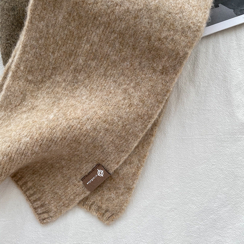 Brown Luxuriously Soft Wool Blend Knit Scarf - Cozy Warm Solid Colour Unisex Winter Essential