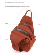 Beige Versatile Women's Convertible Mini Backpack & Sling Bag - Stylish Anti-Theft Oxford Cloth Daypack, Fits 9.7in iPad - Side View