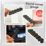 2 Pcs Black Precision Fillet Radius Gauge - Compact Plastic Arc & Corner Measurement Tool R1-R12mm - Top-Down View
